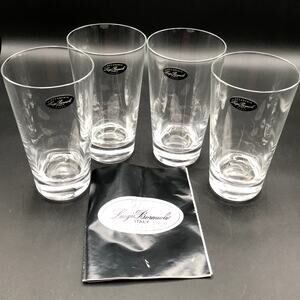 Luigi Bormioli Allergo Set of 4 Crystal Beverage Drinking Glasses 16 oz Signed